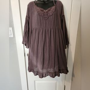 Others Follow Short Cold Shoulder Dress Eggplant
